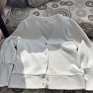 Madewell Off-White Button-Up Cardigan